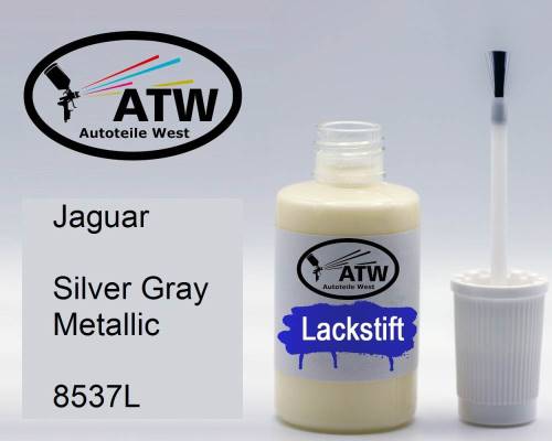 Jaguar, Silver Gray Metallic, 8537L: 20ml Lackstift, von ATW Autoteile West.